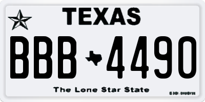 TX license plate BBB4490