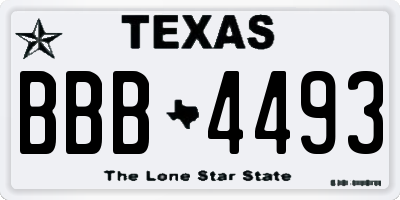 TX license plate BBB4493