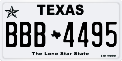 TX license plate BBB4495