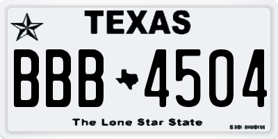 TX license plate BBB4504