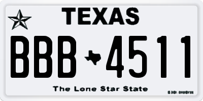 TX license plate BBB4511