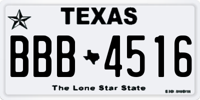 TX license plate BBB4516