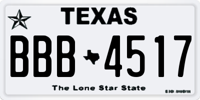 TX license plate BBB4517