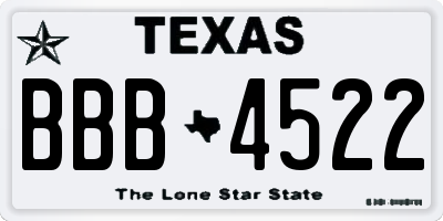 TX license plate BBB4522