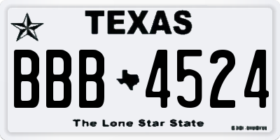 TX license plate BBB4524