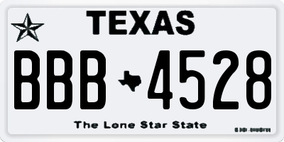 TX license plate BBB4528