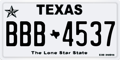 TX license plate BBB4537