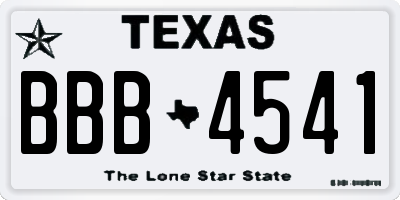 TX license plate BBB4541