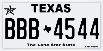 TX license plate BBB4544