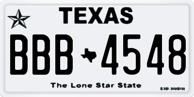 TX license plate BBB4548