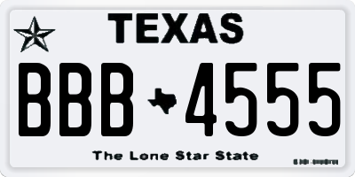 TX license plate BBB4555