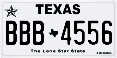 TX license plate BBB4556