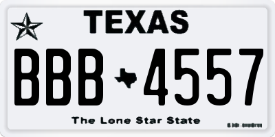 TX license plate BBB4557