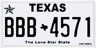 TX license plate BBB4571