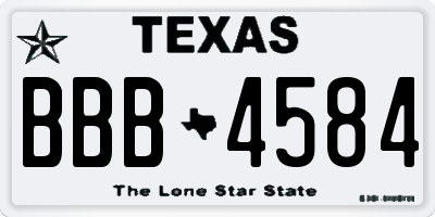 TX license plate BBB4584