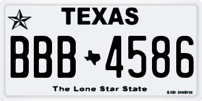 TX license plate BBB4586