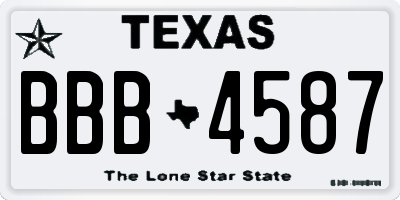 TX license plate BBB4587