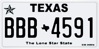 TX license plate BBB4591