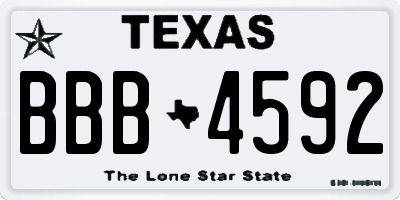 TX license plate BBB4592