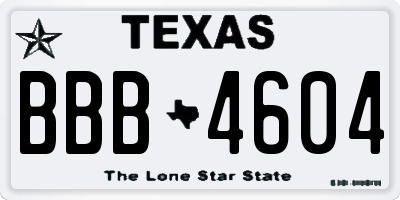TX license plate BBB4604