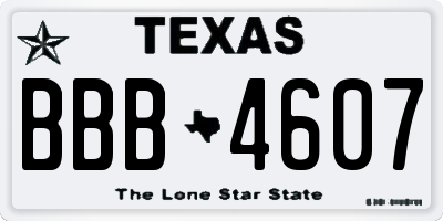 TX license plate BBB4607