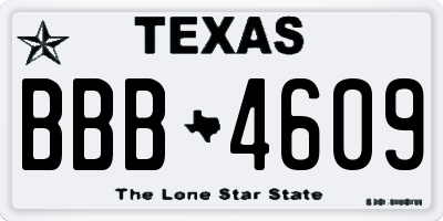 TX license plate BBB4609