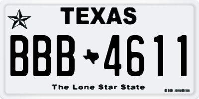 TX license plate BBB4611