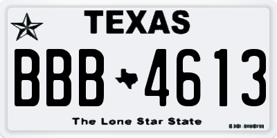 TX license plate BBB4613
