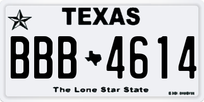 TX license plate BBB4614