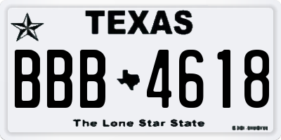 TX license plate BBB4618