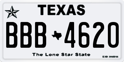 TX license plate BBB4620