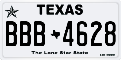 TX license plate BBB4628