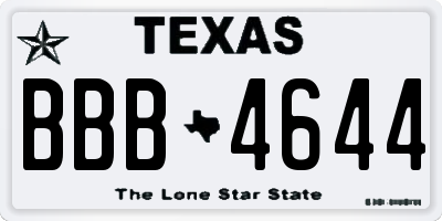 TX license plate BBB4644