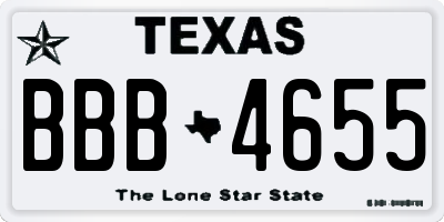 TX license plate BBB4655