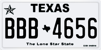 TX license plate BBB4656