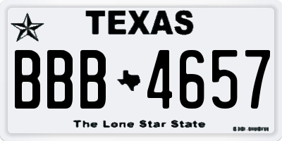 TX license plate BBB4657