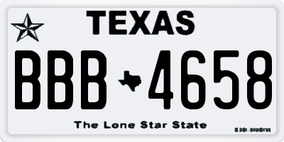 TX license plate BBB4658