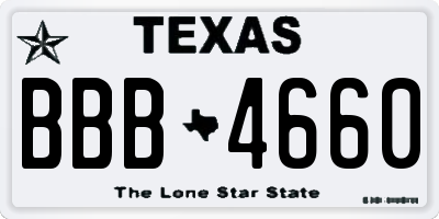 TX license plate BBB4660