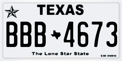 TX license plate BBB4673
