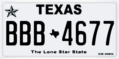 TX license plate BBB4677