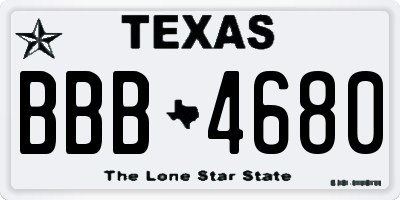 TX license plate BBB4680