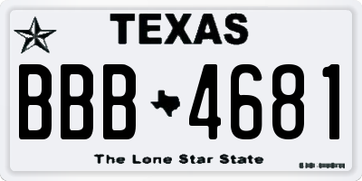 TX license plate BBB4681