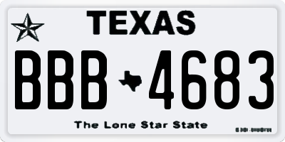 TX license plate BBB4683