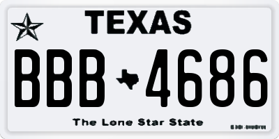 TX license plate BBB4686