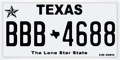 TX license plate BBB4688