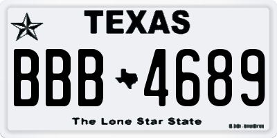 TX license plate BBB4689
