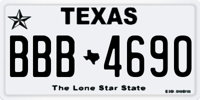 TX license plate BBB4690