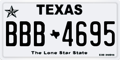 TX license plate BBB4695