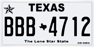 TX license plate BBB4712