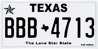 TX license plate BBB4713